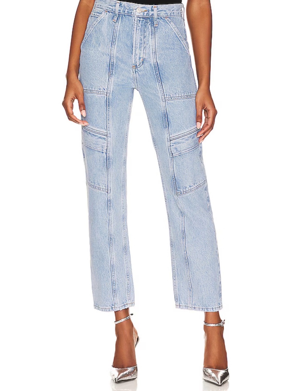 Agolde Light Blue High-Rise Straight Leg Jeans